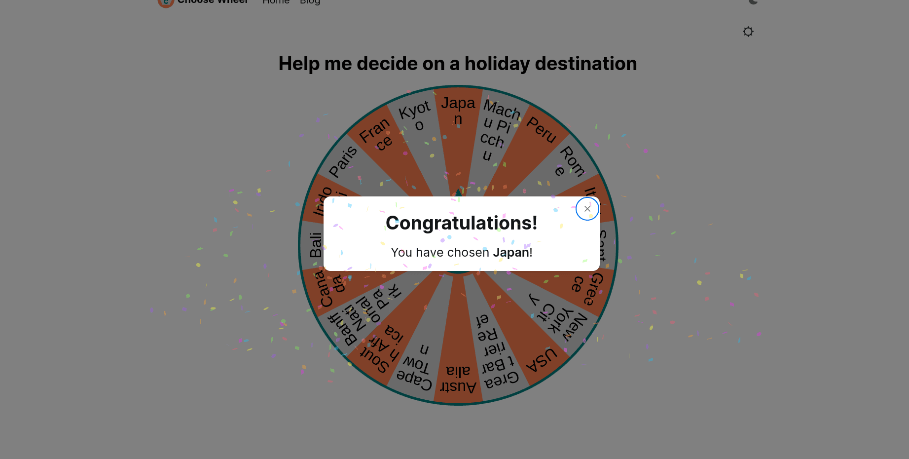 spin the wheel